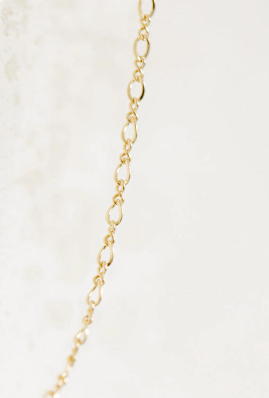 Gold Flat Twisted Link Oval Chain