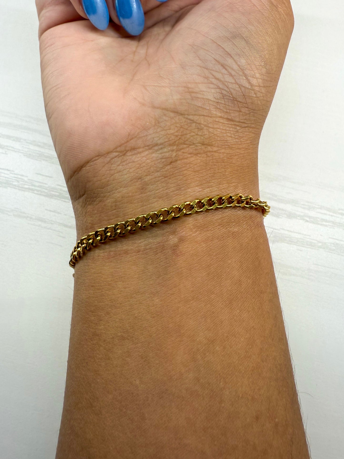 Gold 3mm Cuban Link Chain