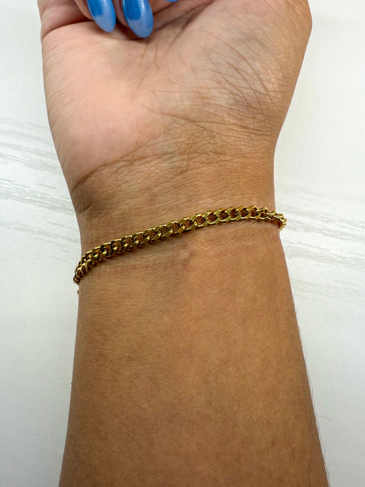 Gold 3mm Cuban Link Chain