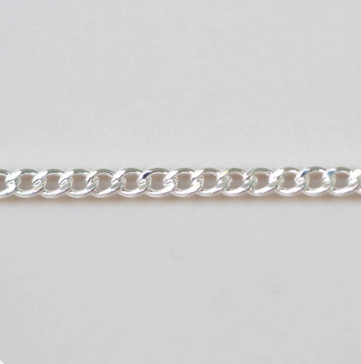 Silver Flat Curb Chain