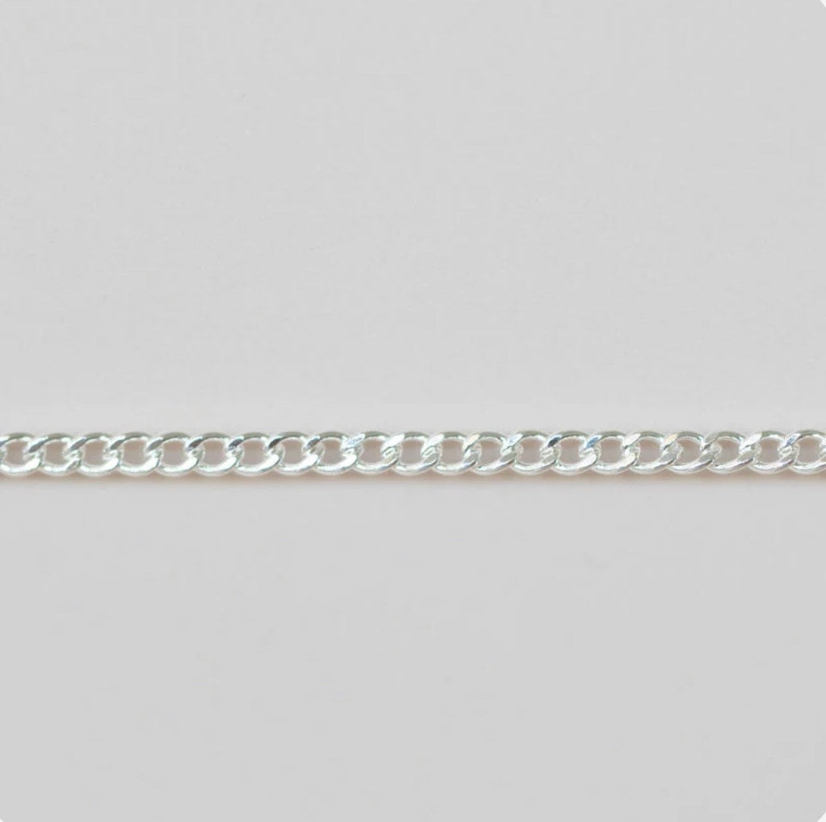 Silver Flat Curb Chain