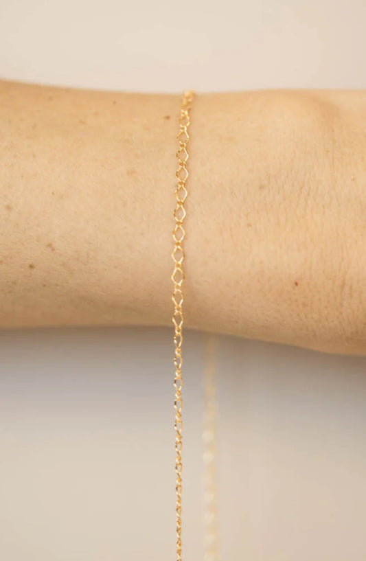 Gold Diamond Curb Chain