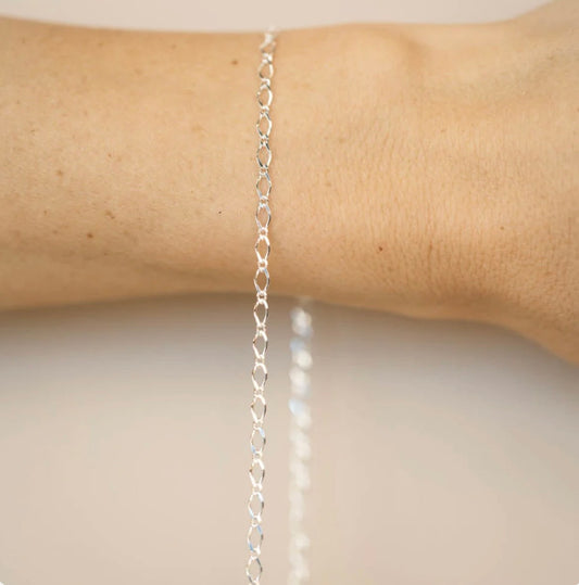 Silver Diamond Curb Chain (Medium)