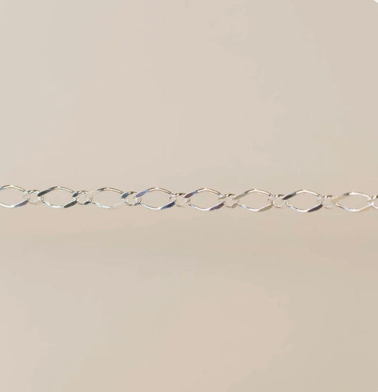 Silver Diamond Curb Chain (Medium)