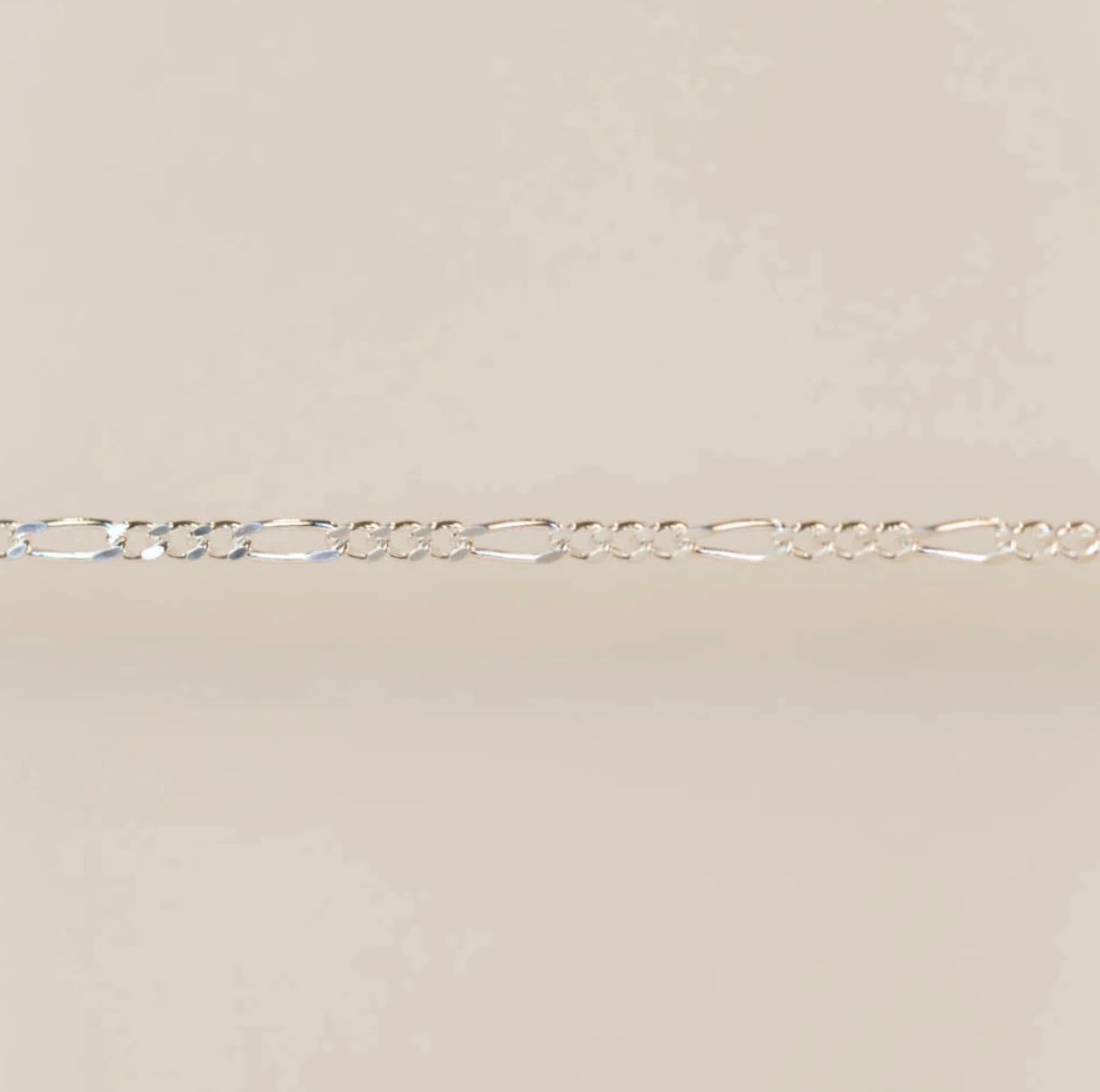 Silver Flattened Figaro Chain