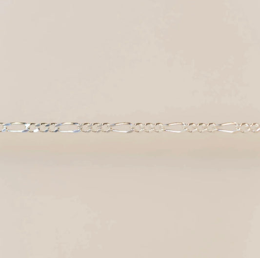 Silver Flattened Figaro Chain