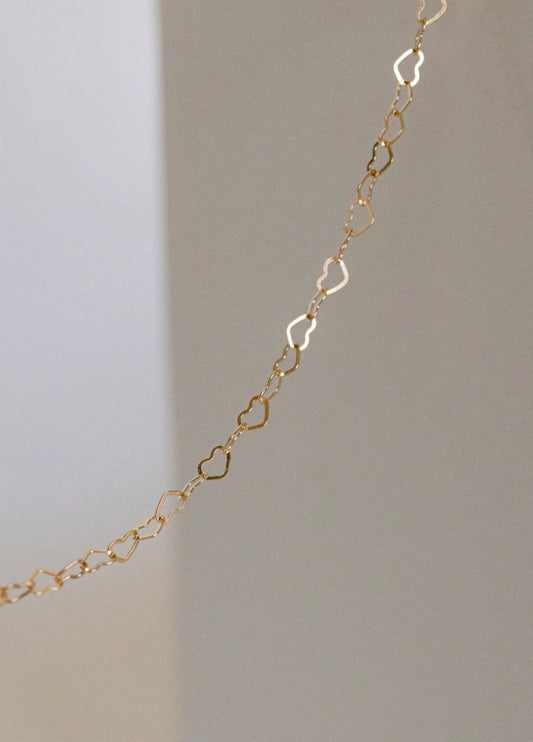 Gold Flat Heart Chain