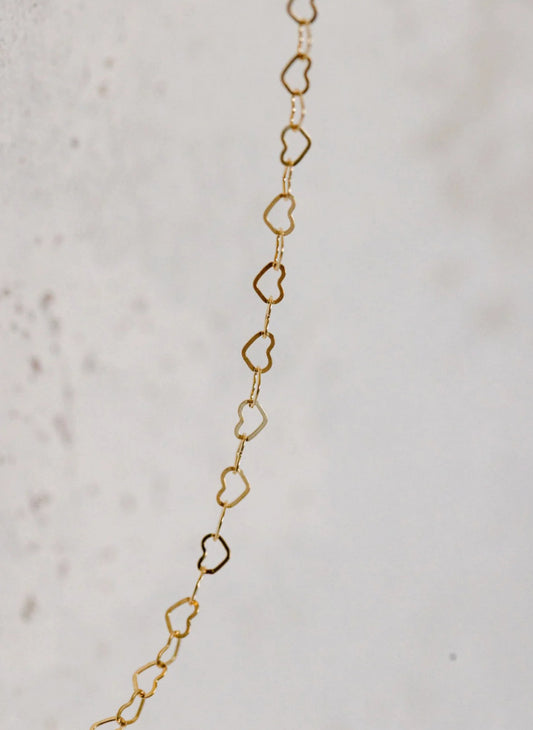 Gold Flat Heart Chain