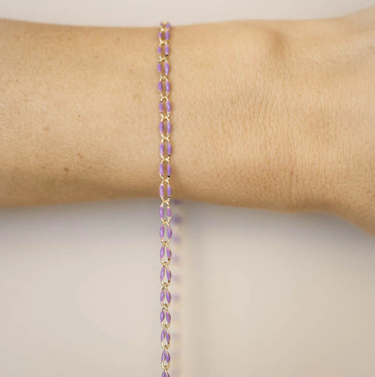 Gold Enamel Chain with Purple