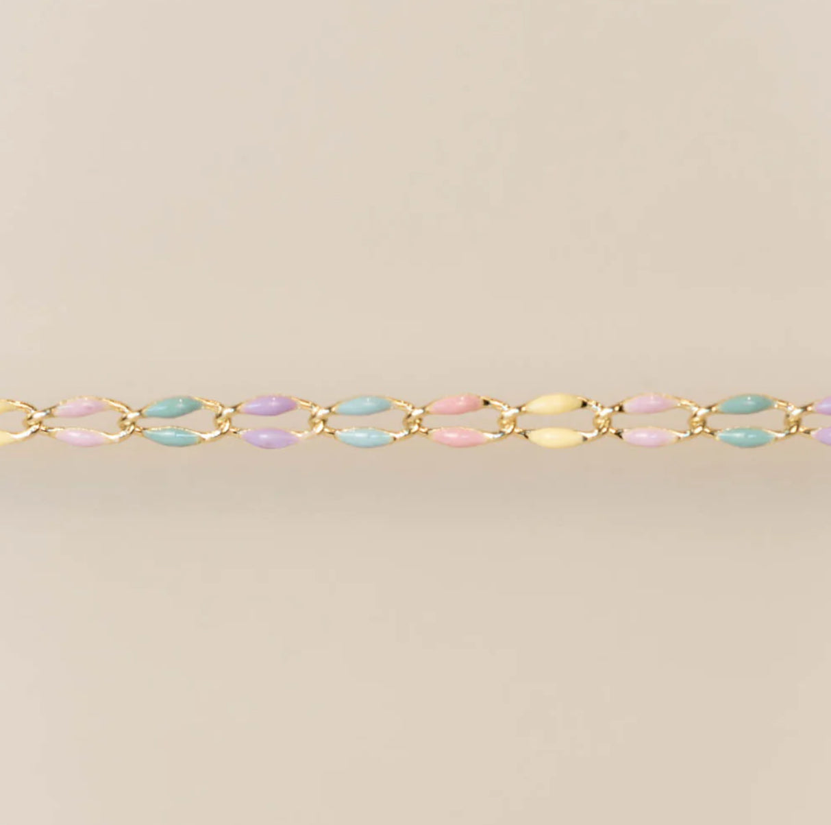 Gold Enamel Chain with Pastel