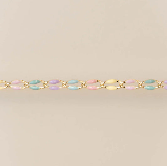 Gold Enamel Chain with Pastel