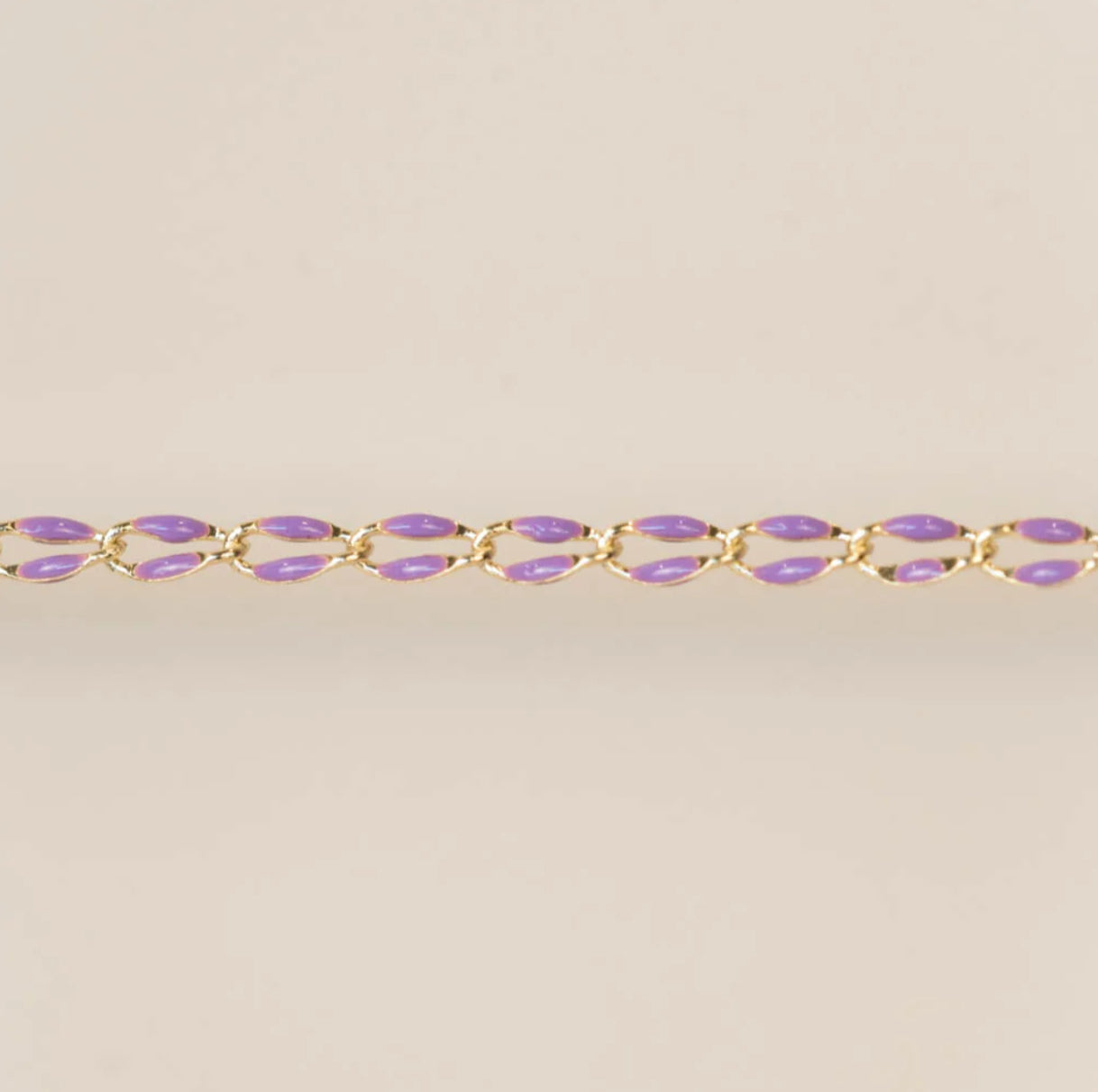 Gold Enamel Chain with Purple