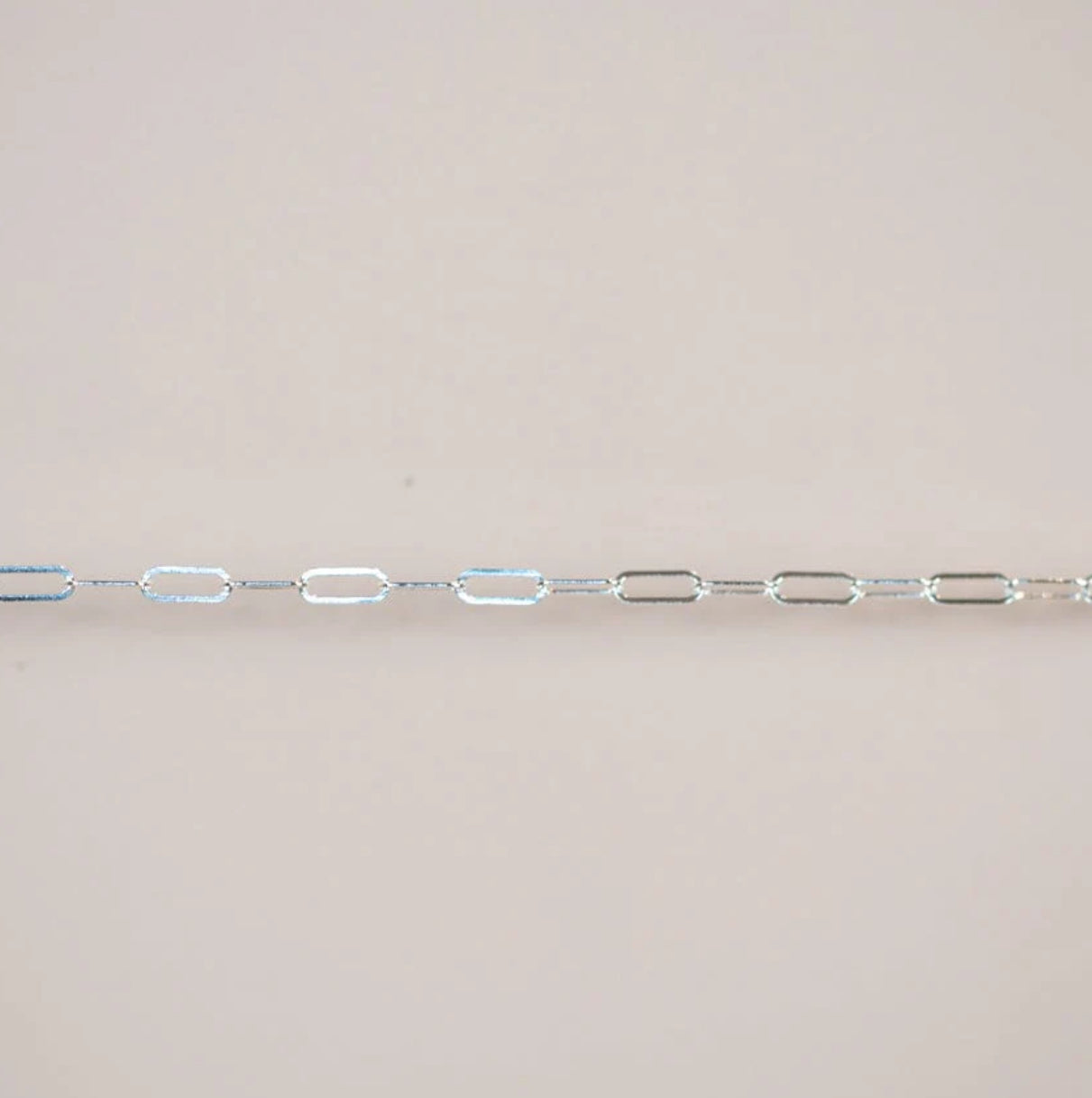 Silver Flattened Paperclip Chain