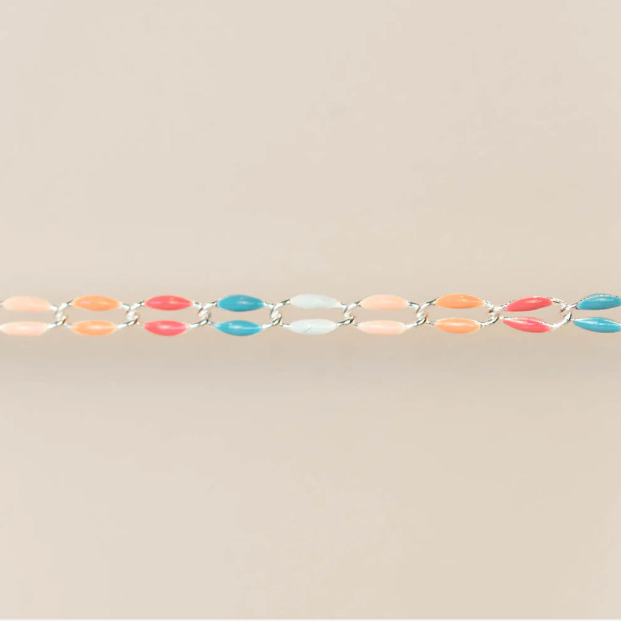 Silver Enamel Chain - Multicolored