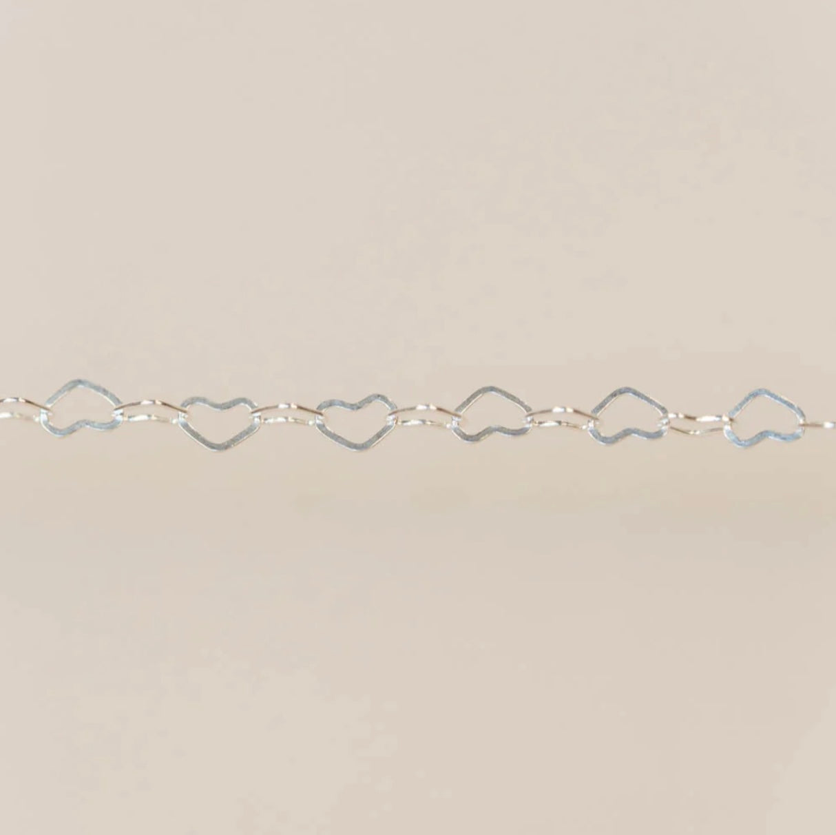 Silver Flat Heart Chain