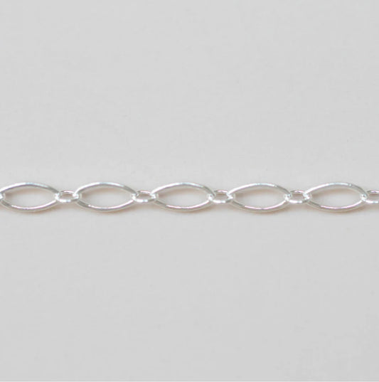 Silver Long & Short Oval Link Chain