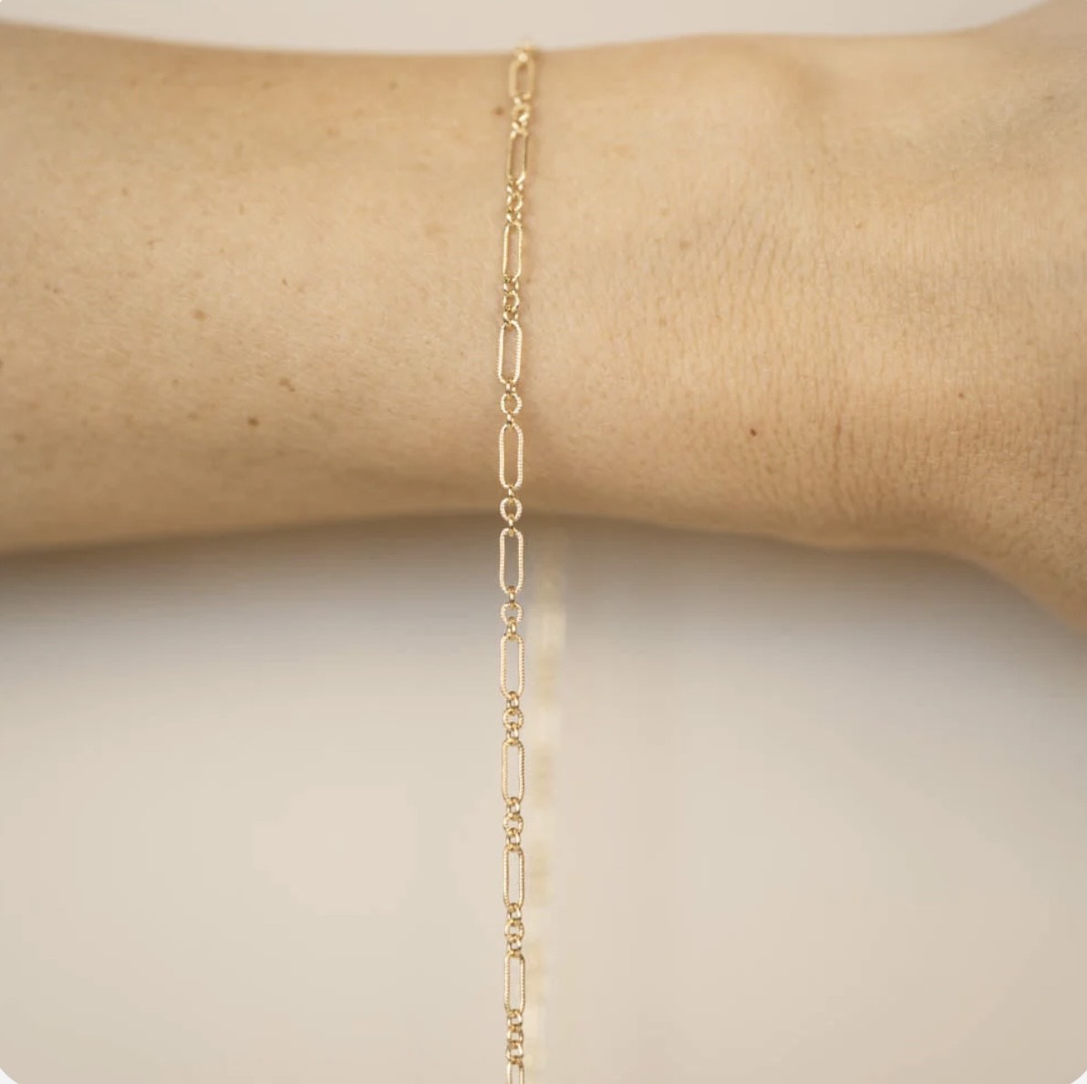 Silver Triple Linked Paperclip Hammered Chain