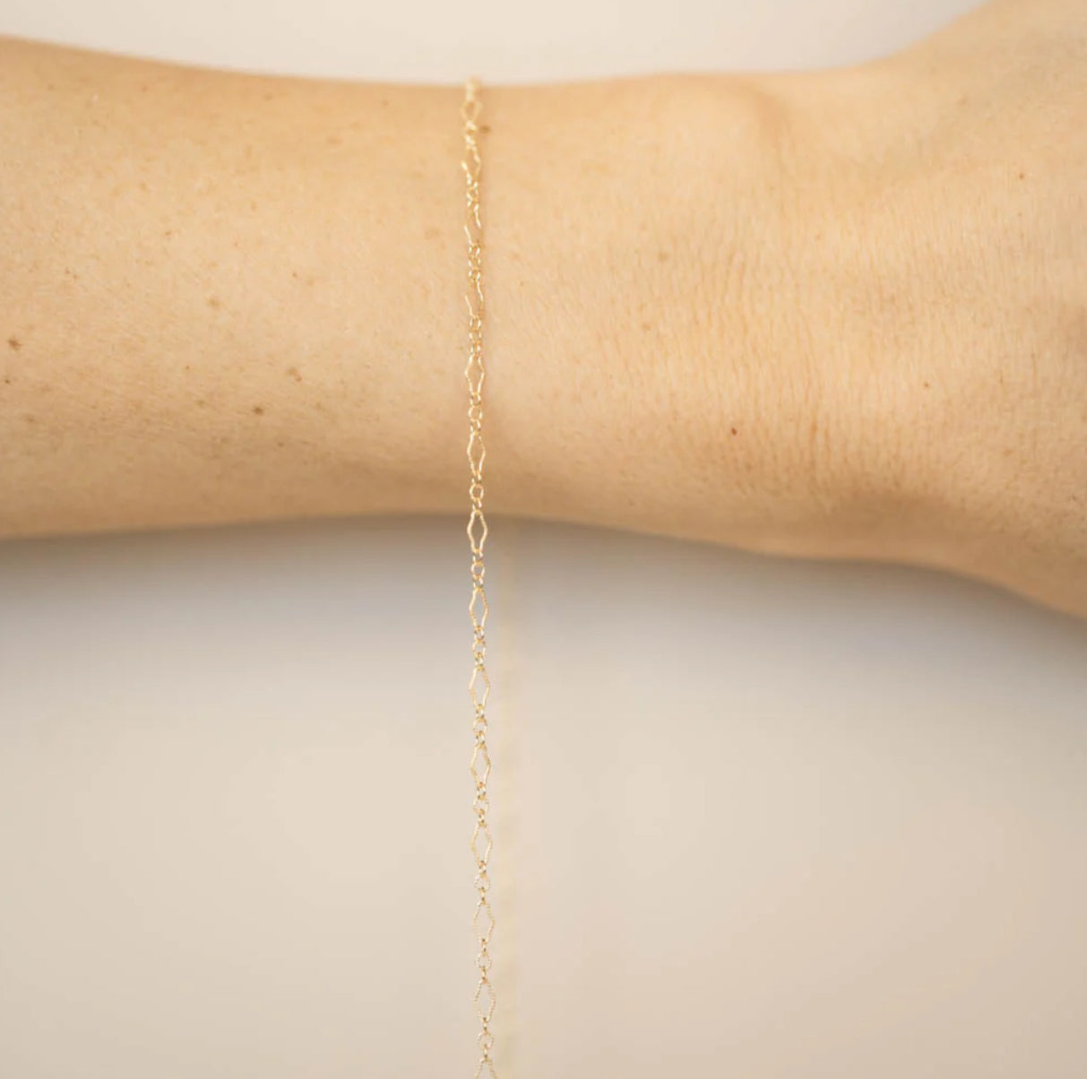 Gold Textured Diamond Triple Link Chain