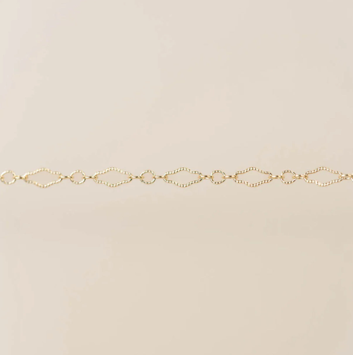 Gold Textured Diamond Triple Link Chain