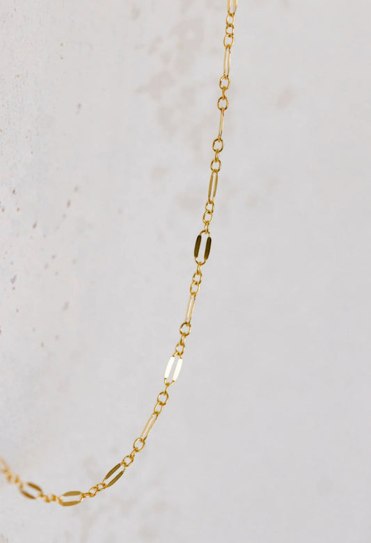 Gold Triple Link Dapped Chain
