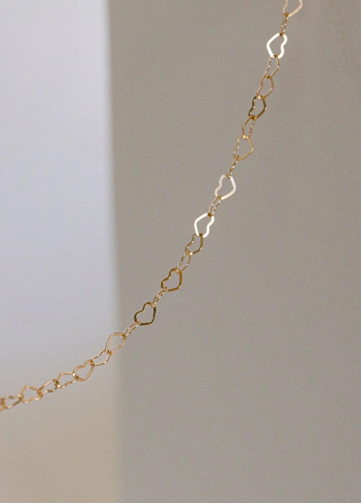 Gold Flat Heart Chain