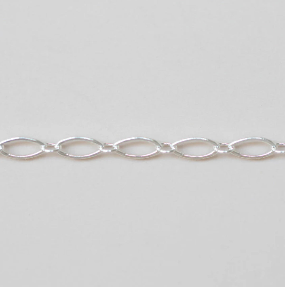 Silver Long & Short Oval Link Chain